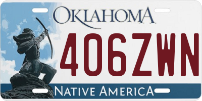 OK license plate 406ZWN