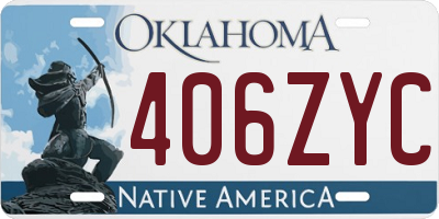 OK license plate 406ZYC