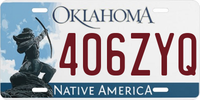 OK license plate 406ZYQ