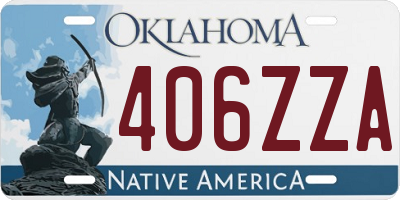 OK license plate 406ZZA