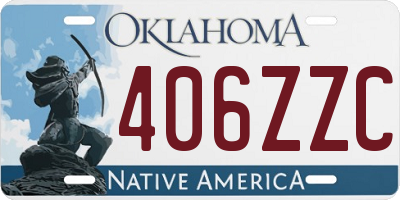 OK license plate 406ZZC