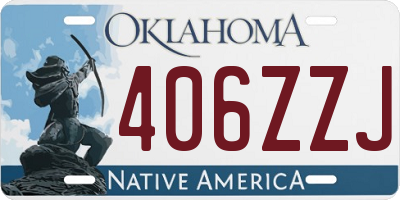 OK license plate 406ZZJ