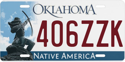 OK license plate 406ZZK