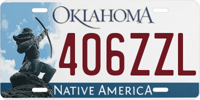 OK license plate 406ZZL