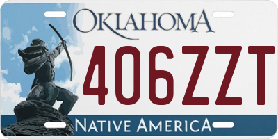 OK license plate 406ZZT