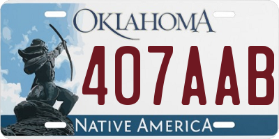 OK license plate 407AAB