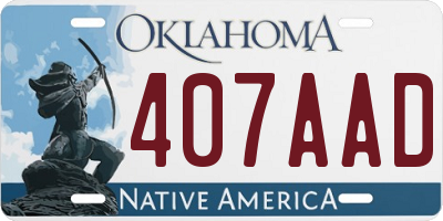 OK license plate 407AAD