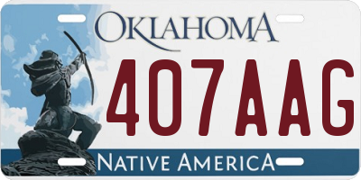 OK license plate 407AAG