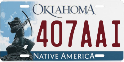 OK license plate 407AAI