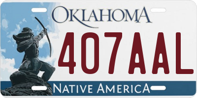 OK license plate 407AAL