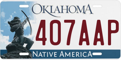 OK license plate 407AAP