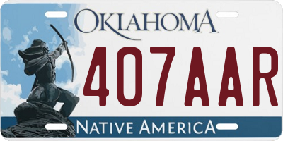 OK license plate 407AAR