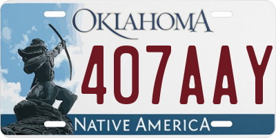OK license plate 407AAY