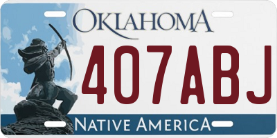 OK license plate 407ABJ