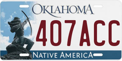 OK license plate 407ACC