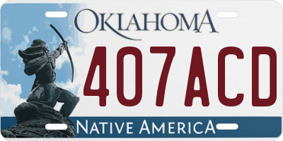 OK license plate 407ACD