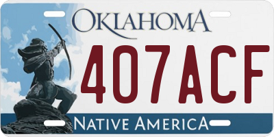 OK license plate 407ACF