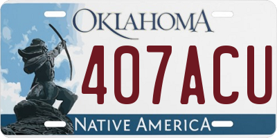 OK license plate 407ACU