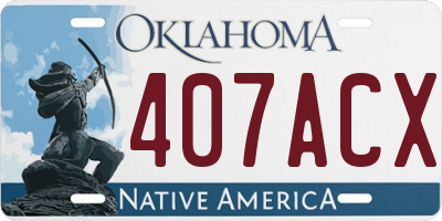 OK license plate 407ACX