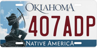 OK license plate 407ADP