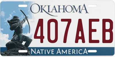 OK license plate 407AEB