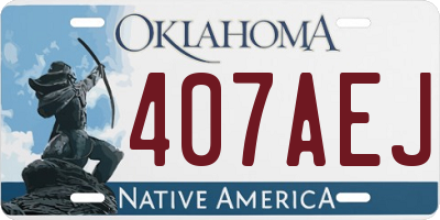 OK license plate 407AEJ