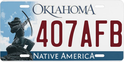 OK license plate 407AFB