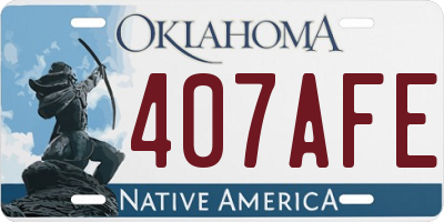 OK license plate 407AFE