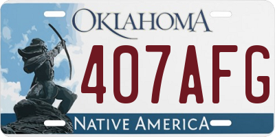 OK license plate 407AFG