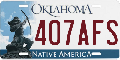 OK license plate 407AFS
