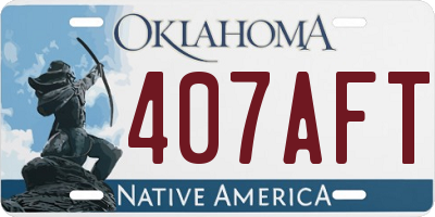 OK license plate 407AFT