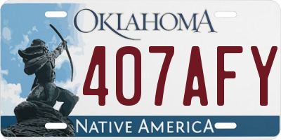OK license plate 407AFY