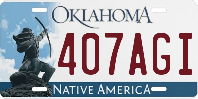 OK license plate 407AGI