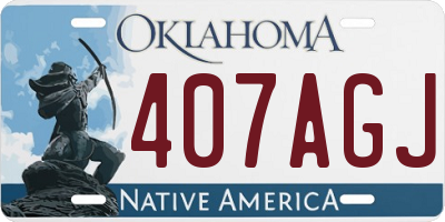 OK license plate 407AGJ