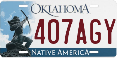 OK license plate 407AGY