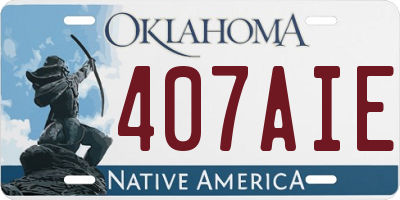 OK license plate 407AIE