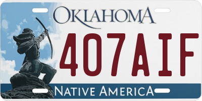 OK license plate 407AIF