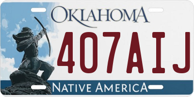 OK license plate 407AIJ