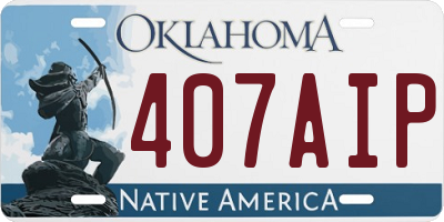 OK license plate 407AIP