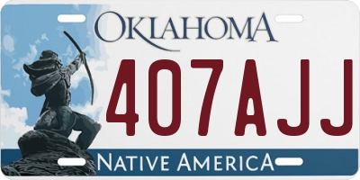 OK license plate 407AJJ