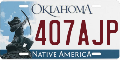 OK license plate 407AJP