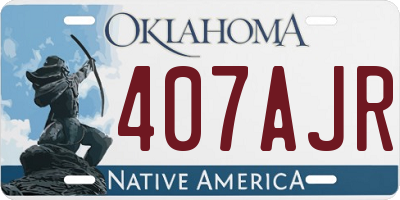 OK license plate 407AJR