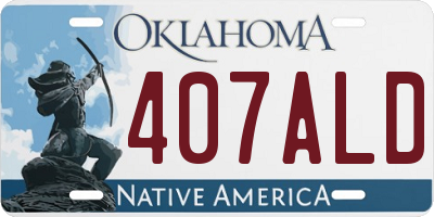 OK license plate 407ALD