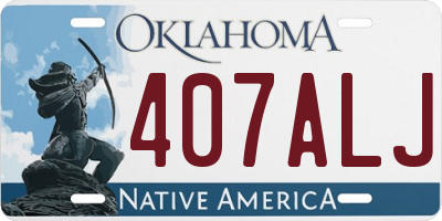 OK license plate 407ALJ