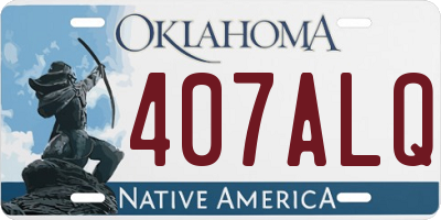 OK license plate 407ALQ