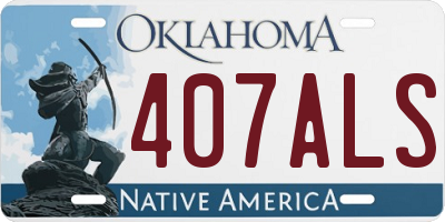 OK license plate 407ALS