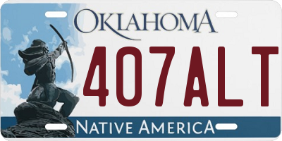 OK license plate 407ALT