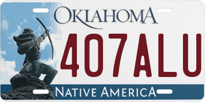 OK license plate 407ALU
