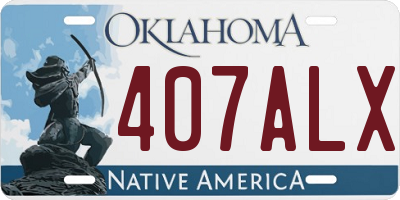 OK license plate 407ALX