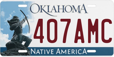 OK license plate 407AMC